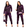 C0479  2020 Fashion women outfit two piece set diamond pullovers 2 piece tracksuit set